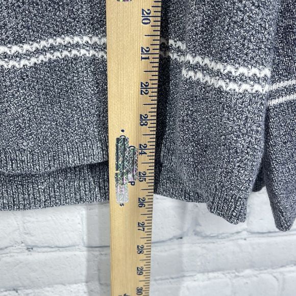 Talbots Sweater Women Size XL Gray Stripe Long Sleeve Winter Pullover - Picture 11 of 13